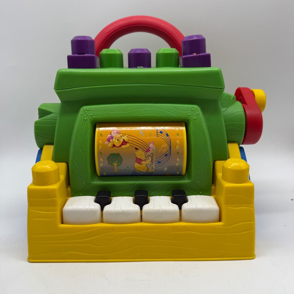 Mega Bloks Winnie the Pooh Piano Musical Building Station Green Yellow Toy